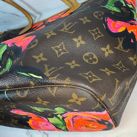 Louis Vuitton Roses Neverfull Bag Stephen Sprouse Monogram Vintage Shoulder Tote - Picture 13 of 15